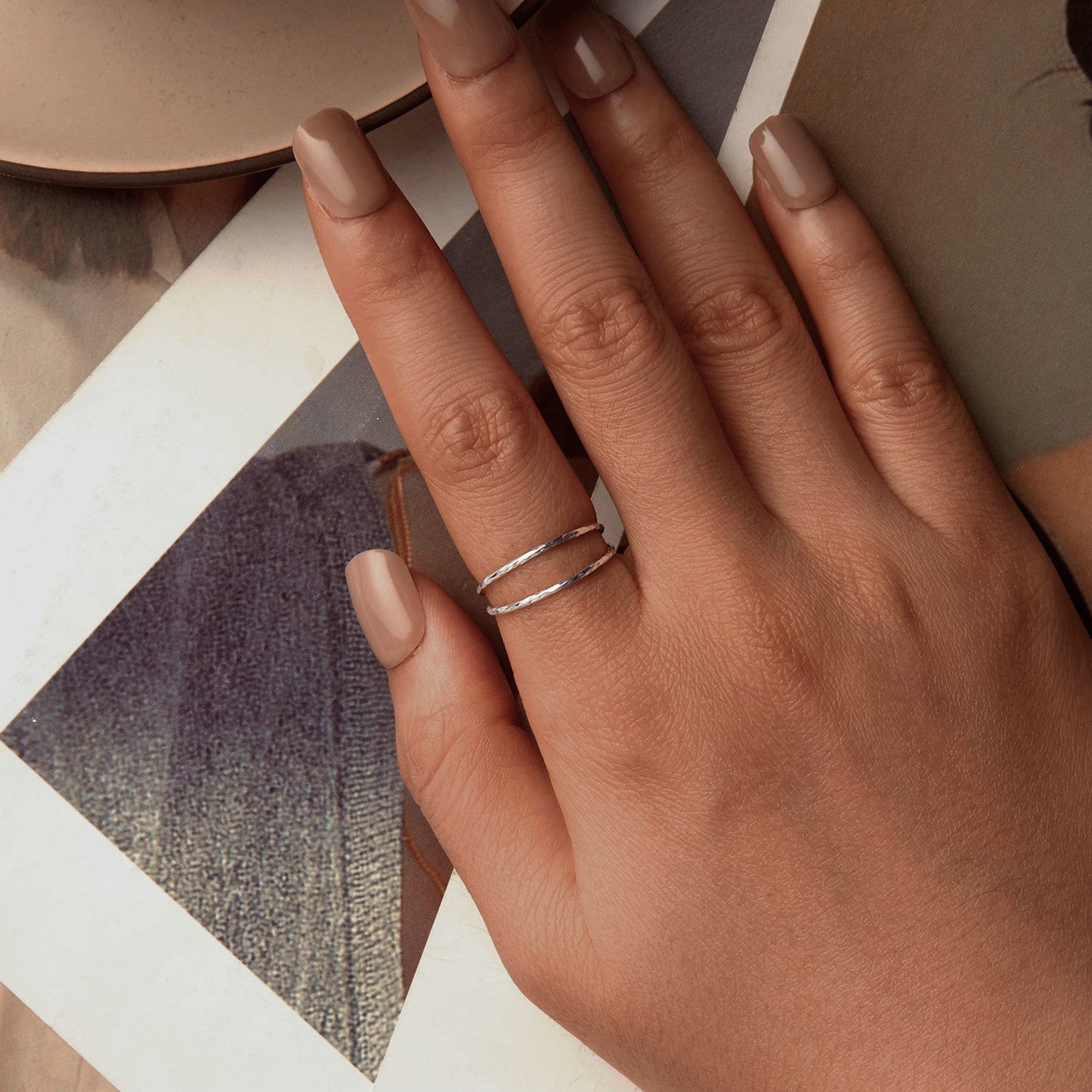 925 Sterling Silver & White Gold Plated Ring for Women - Stylish Width 2.3-6.3mm