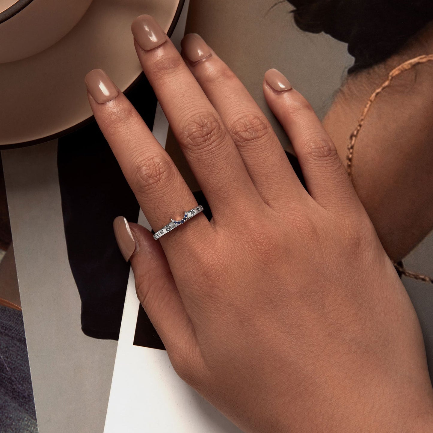925 Sterling Silver Pavé Setting CZ Oxidized Ring | Size Nan | Style E