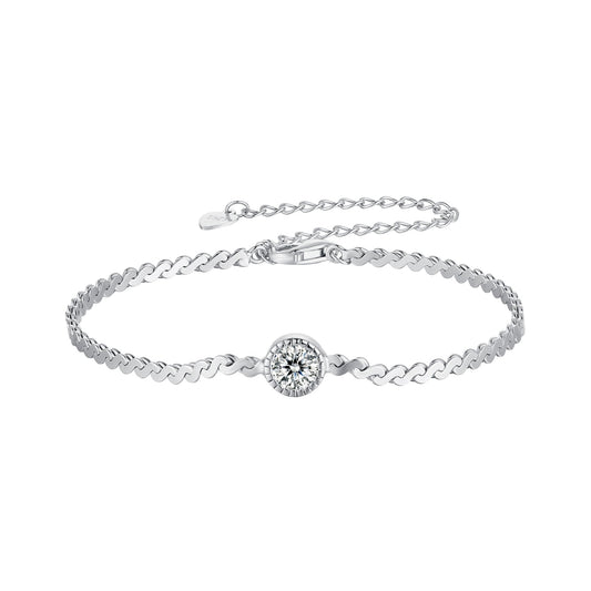 S925 Sterling Silver 5.0mm Moissanite Bracelet for Women