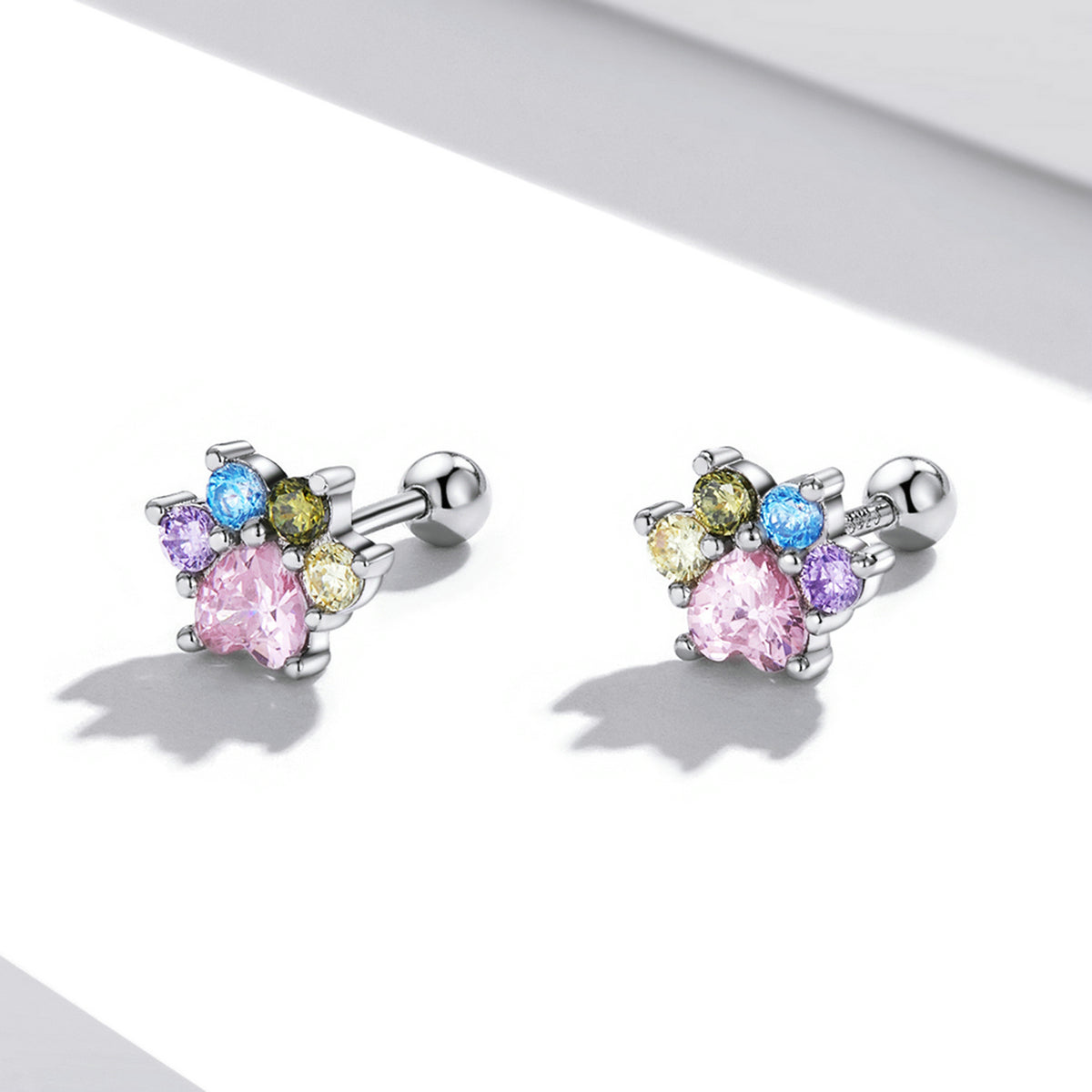 925 Sterling Silver Earrings with Pavé Setting and CZ