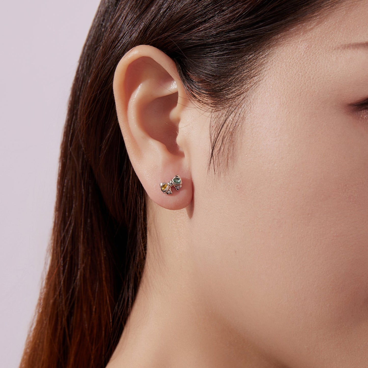 925 Sterling Silver Earrings with Transparent Glass and CZ for Women