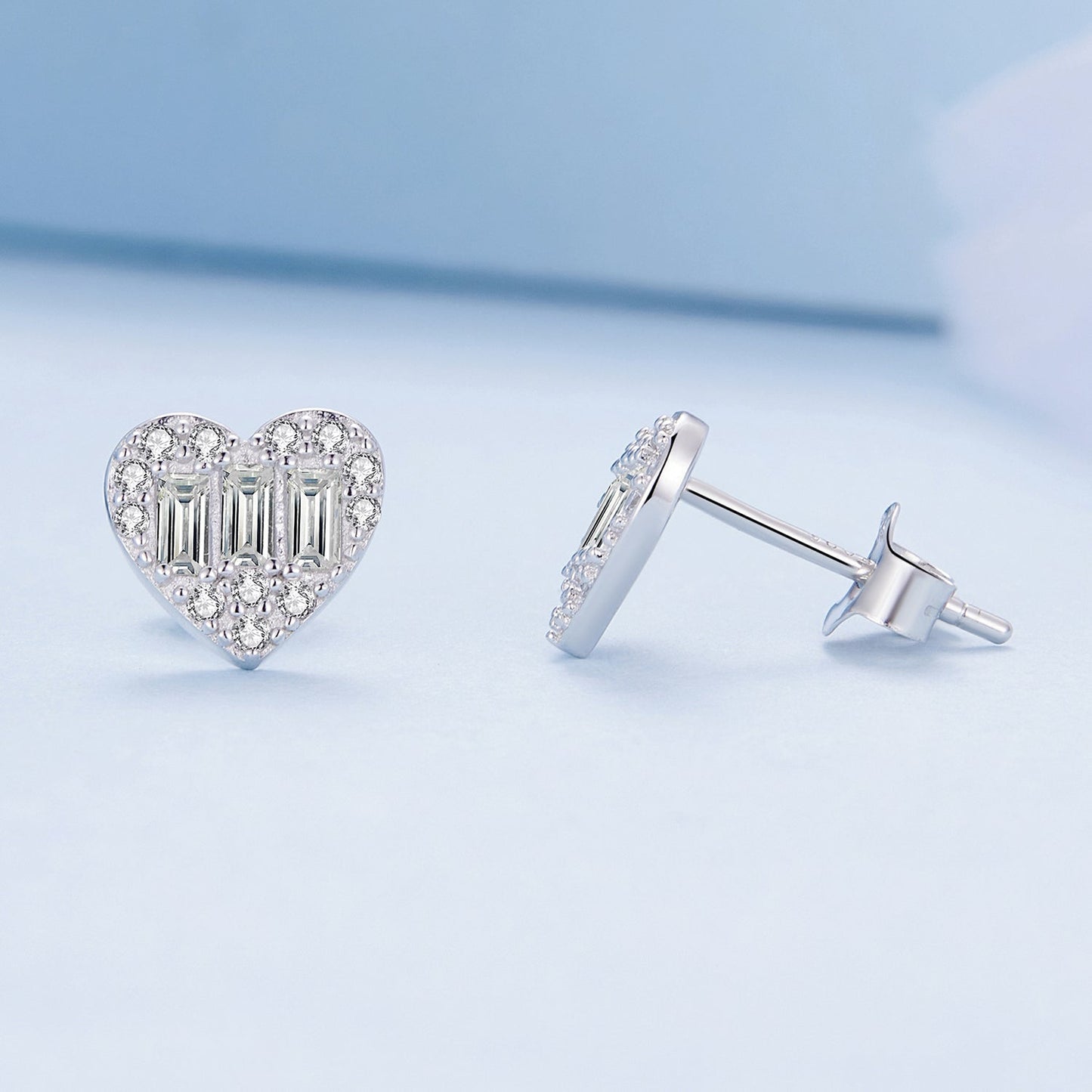 925 Sterling Silver Earrings with Pavé Set CZ