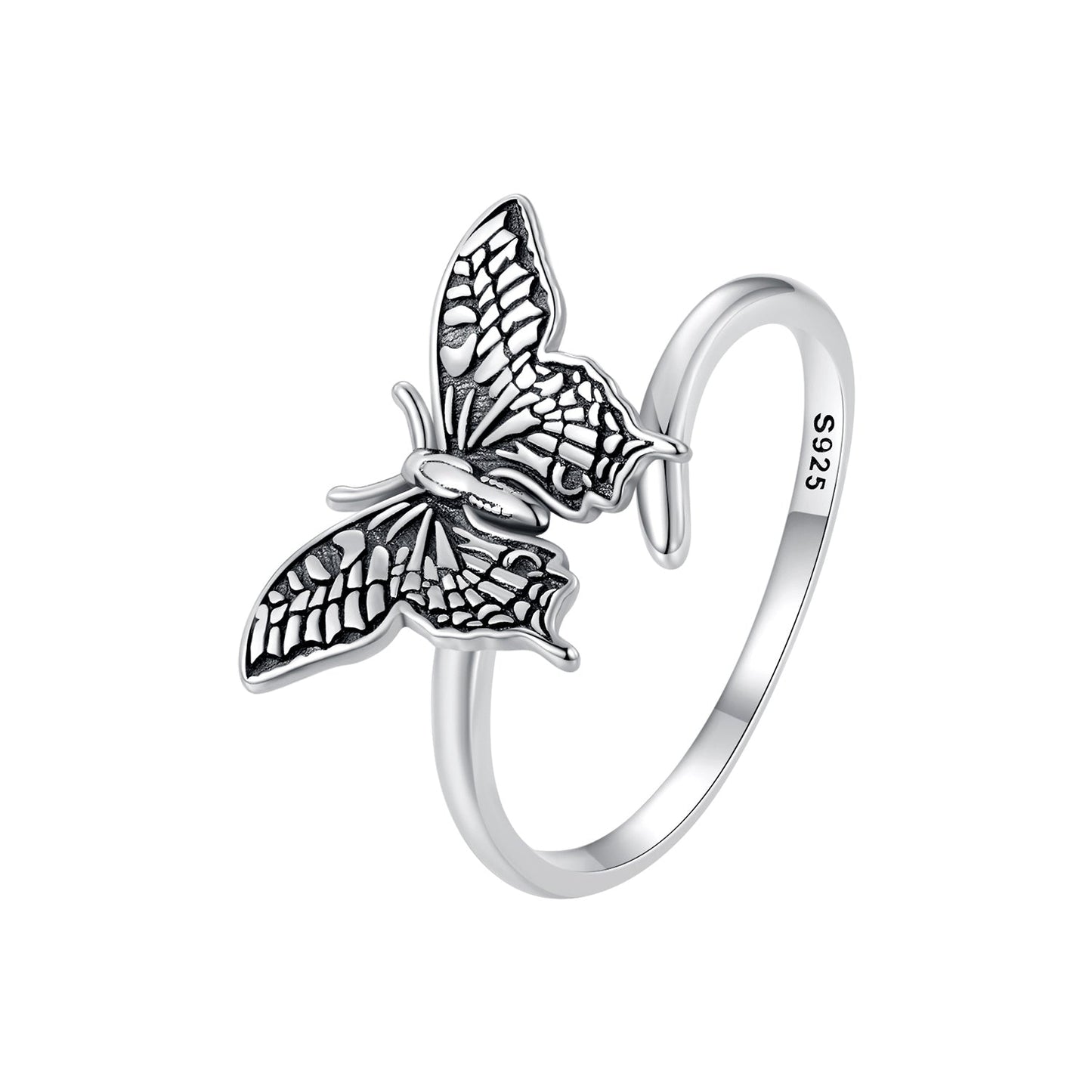 925 Sterling Silver Oxidized Silver 1.4mm Width Rings for Women