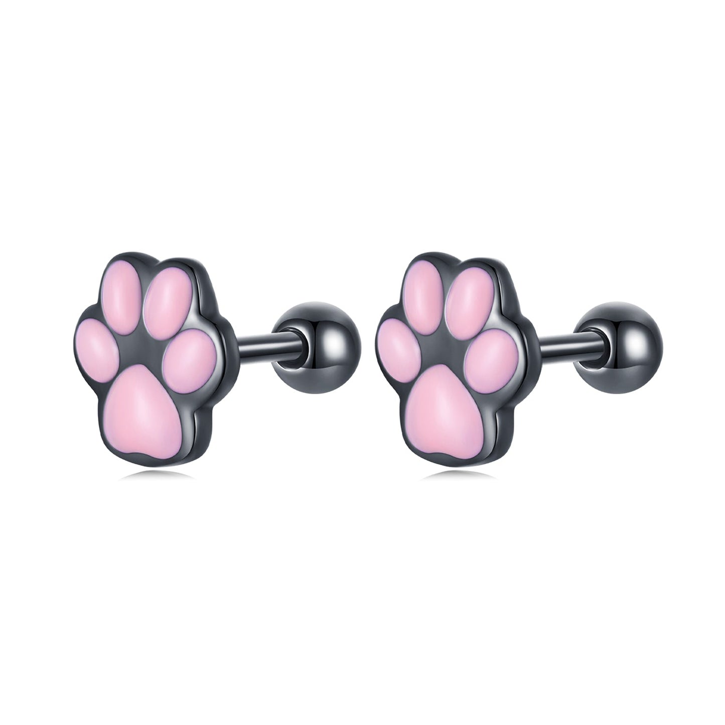 925 Sterling Silver Enamel Black Gold Plated Earrings for Women