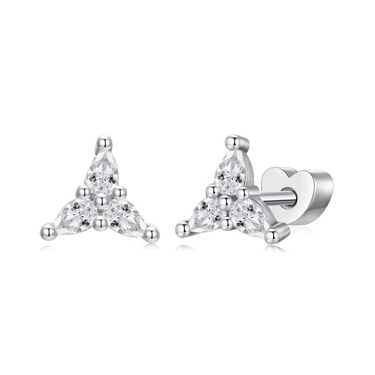 925 Sterling Silver Earrings with Pavé Setting CZ