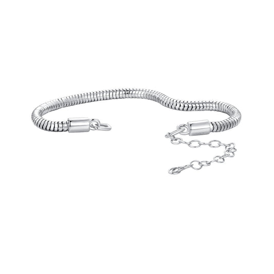 925 Sterling Silver Plated Platinum 140mm Chain Thickness 3mm Bracelet for Women