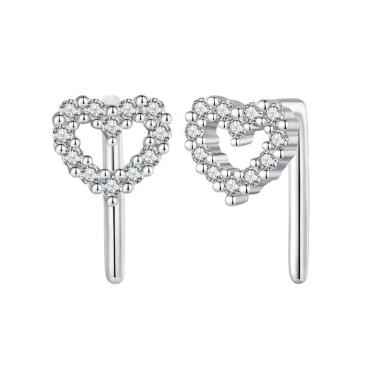 925 Sterling Silver Earrings with Pavé Setting and CZ - Size 10mm x 6mm