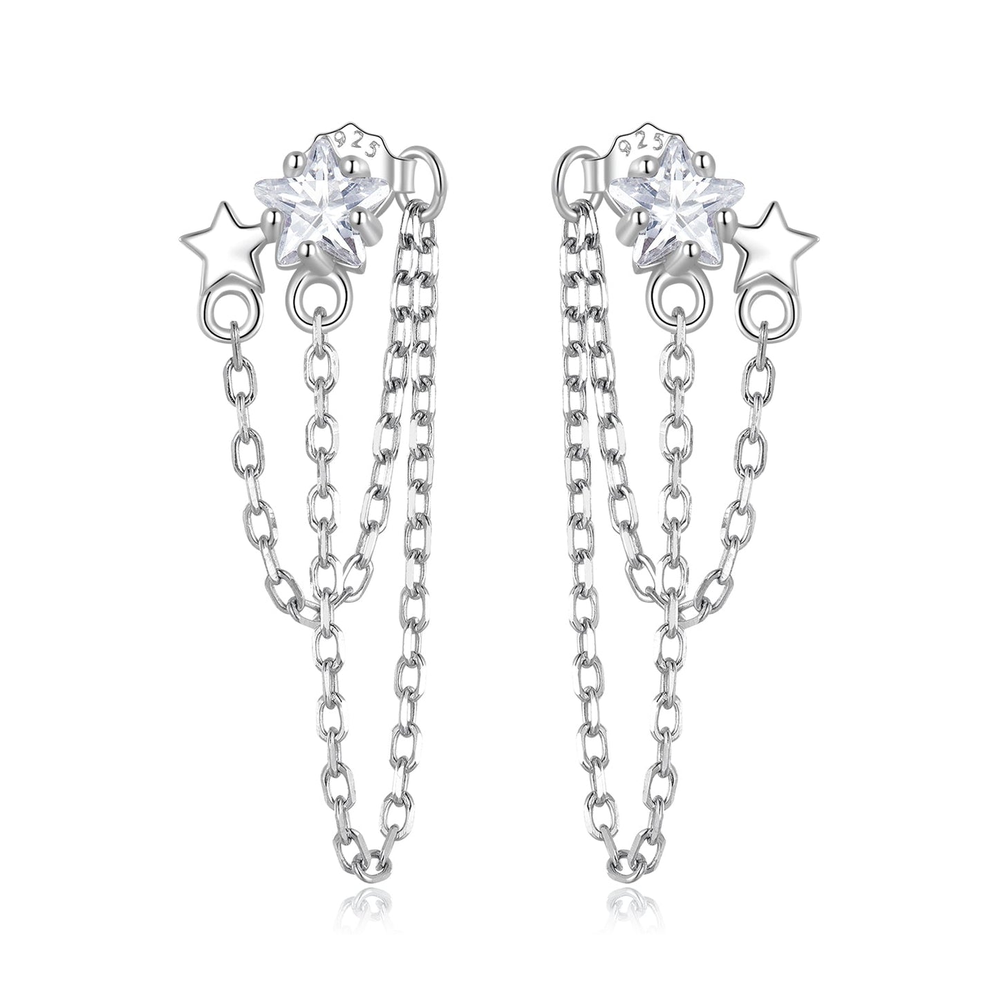 S925 Sterling Silver Pavé CZ Earrings, 0.9cm for Women