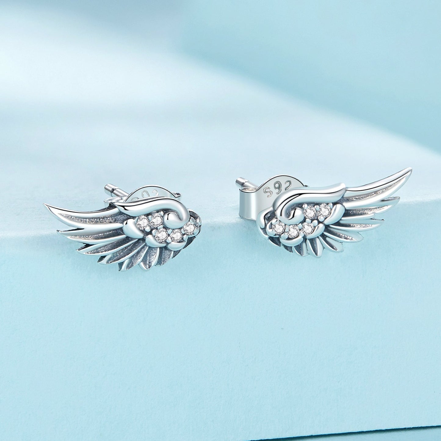 925 Sterling Silver Oxidized Pavé CZ Earrings
