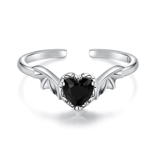 925 Sterling Silver Oxidized Pendant CZ Ring