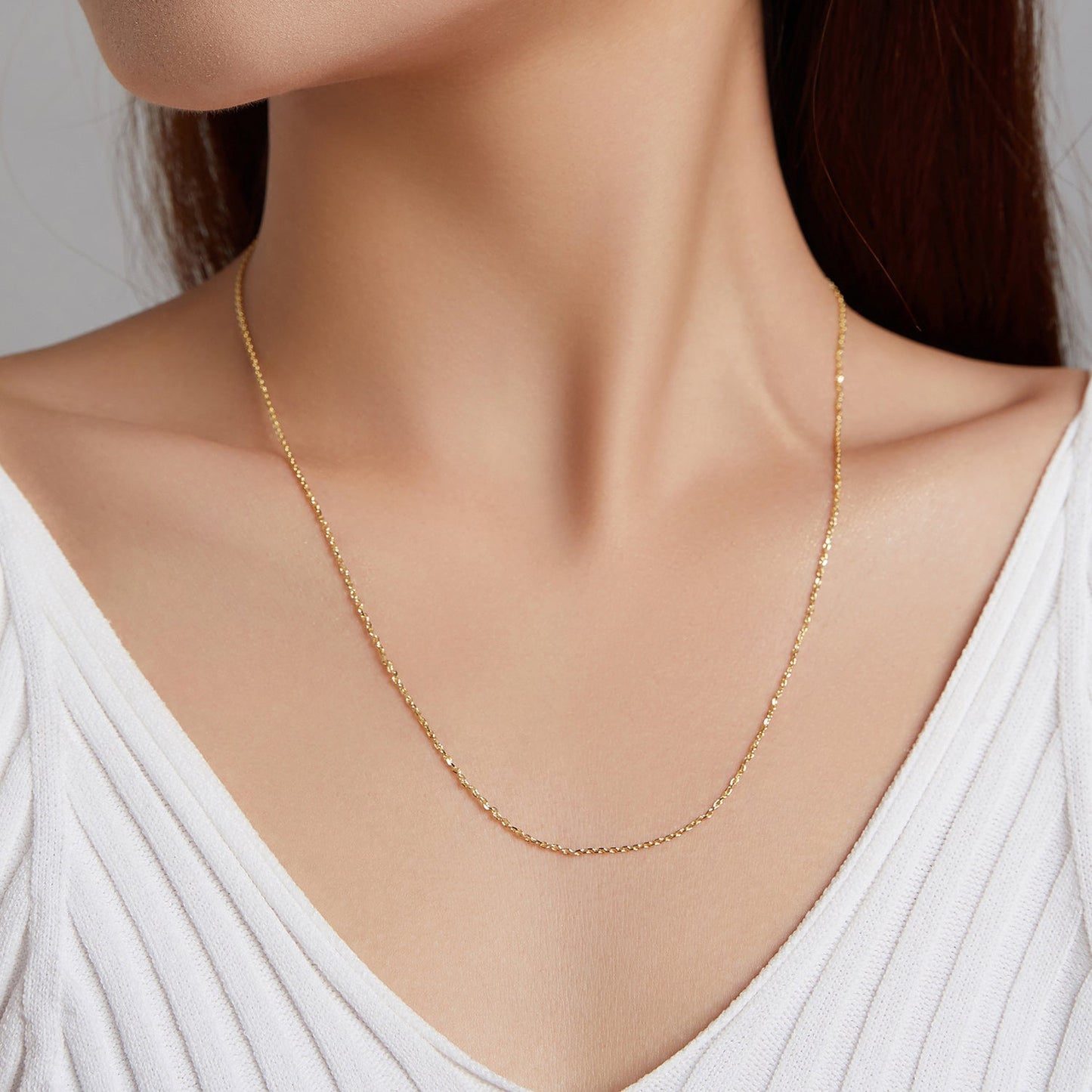 925 Sterling Silver Gold Plated 40cm Necklace for Women