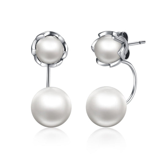 925 Sterling Silver Shell Pearl Earrings for Women