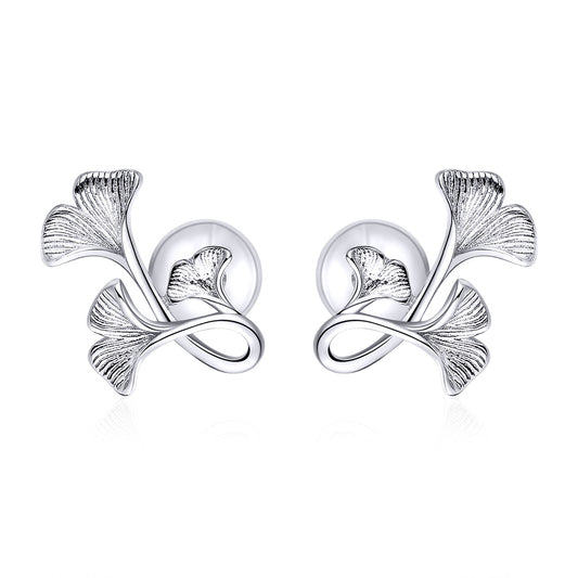 925 Sterling Silver Plated Platinum Wiredrawing Earrings