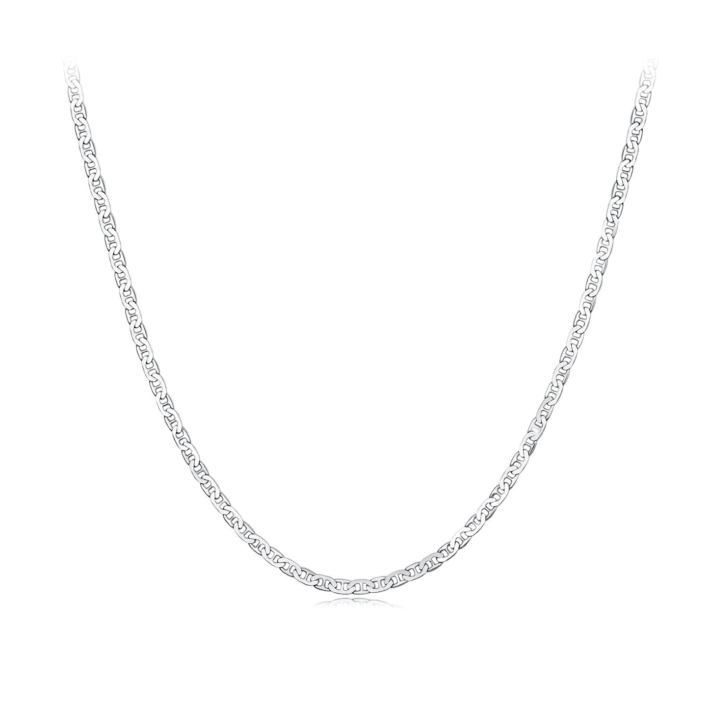 925 Sterling Silver Plated Platinum 45cm Necklace