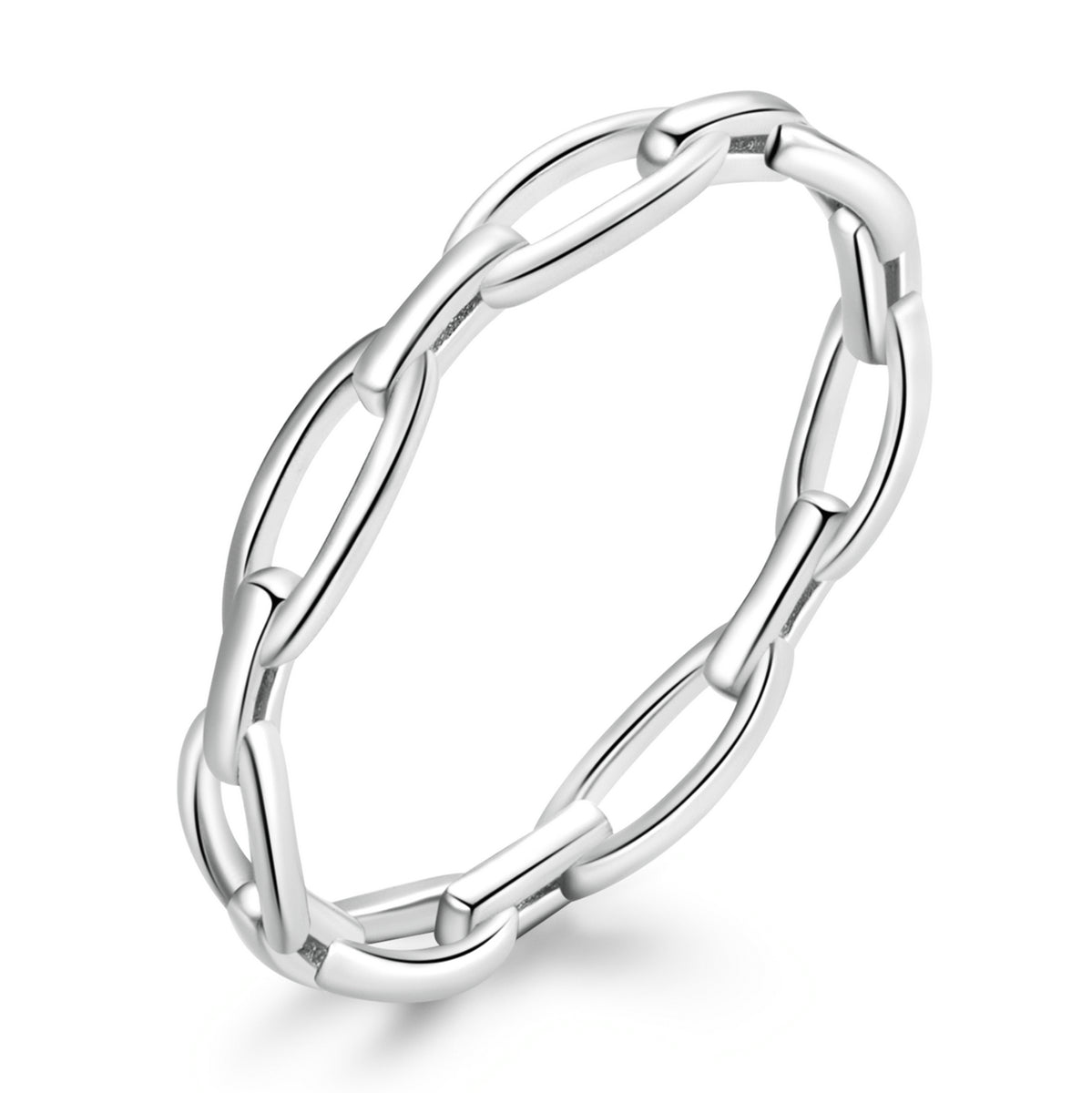 925 Sterling Silver 0.3cm Platinum Plated Ring