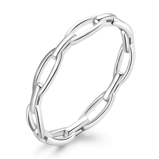 925 Sterling Silver 0.3cm Platinum Plated Ring