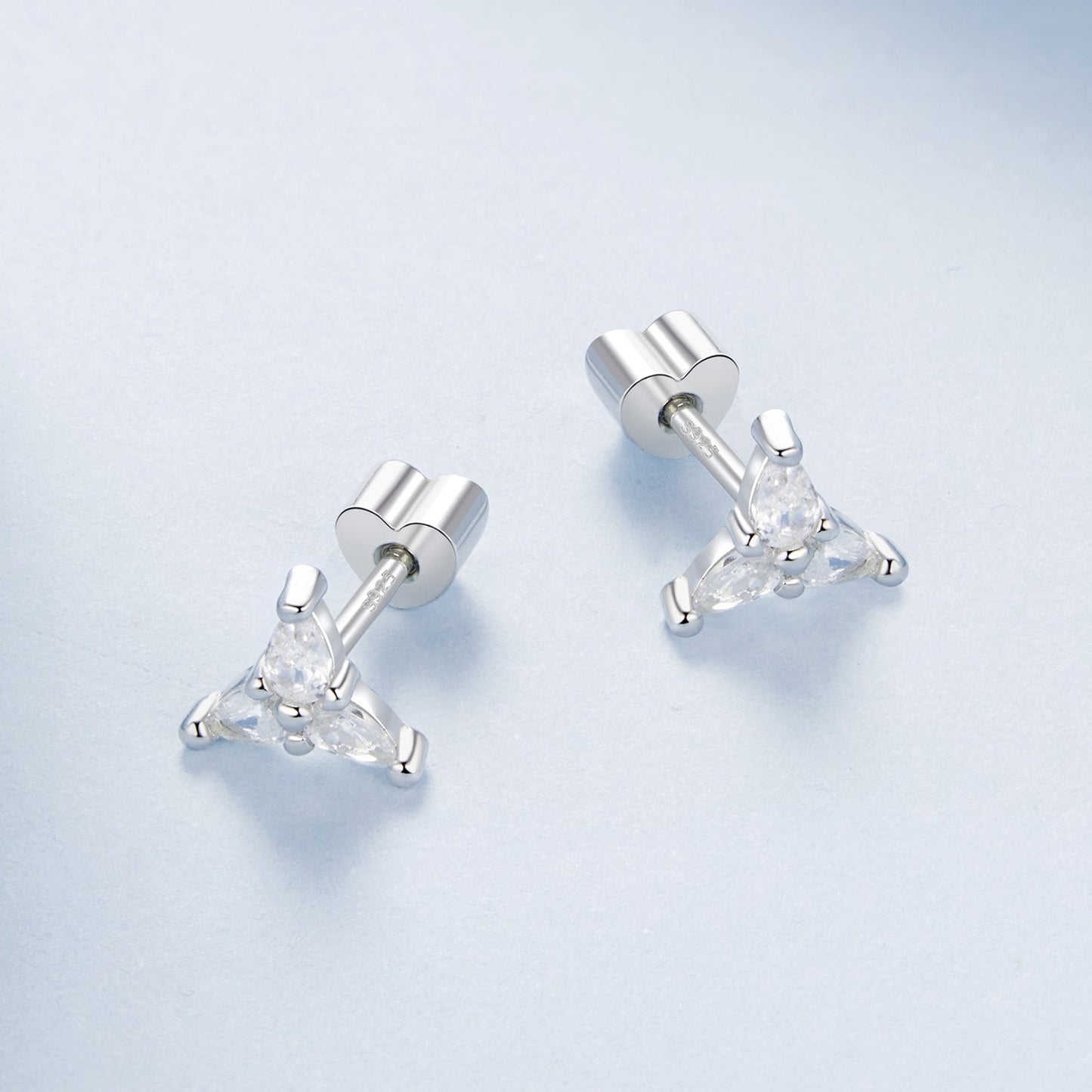 925 Sterling Silver Earrings with Pavé Setting CZ