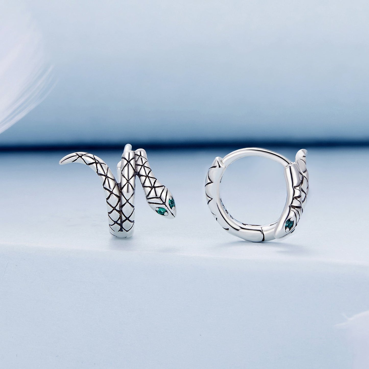 925 Sterling Silver Earrings with Pavé Setting CZ in Oxidized Finish