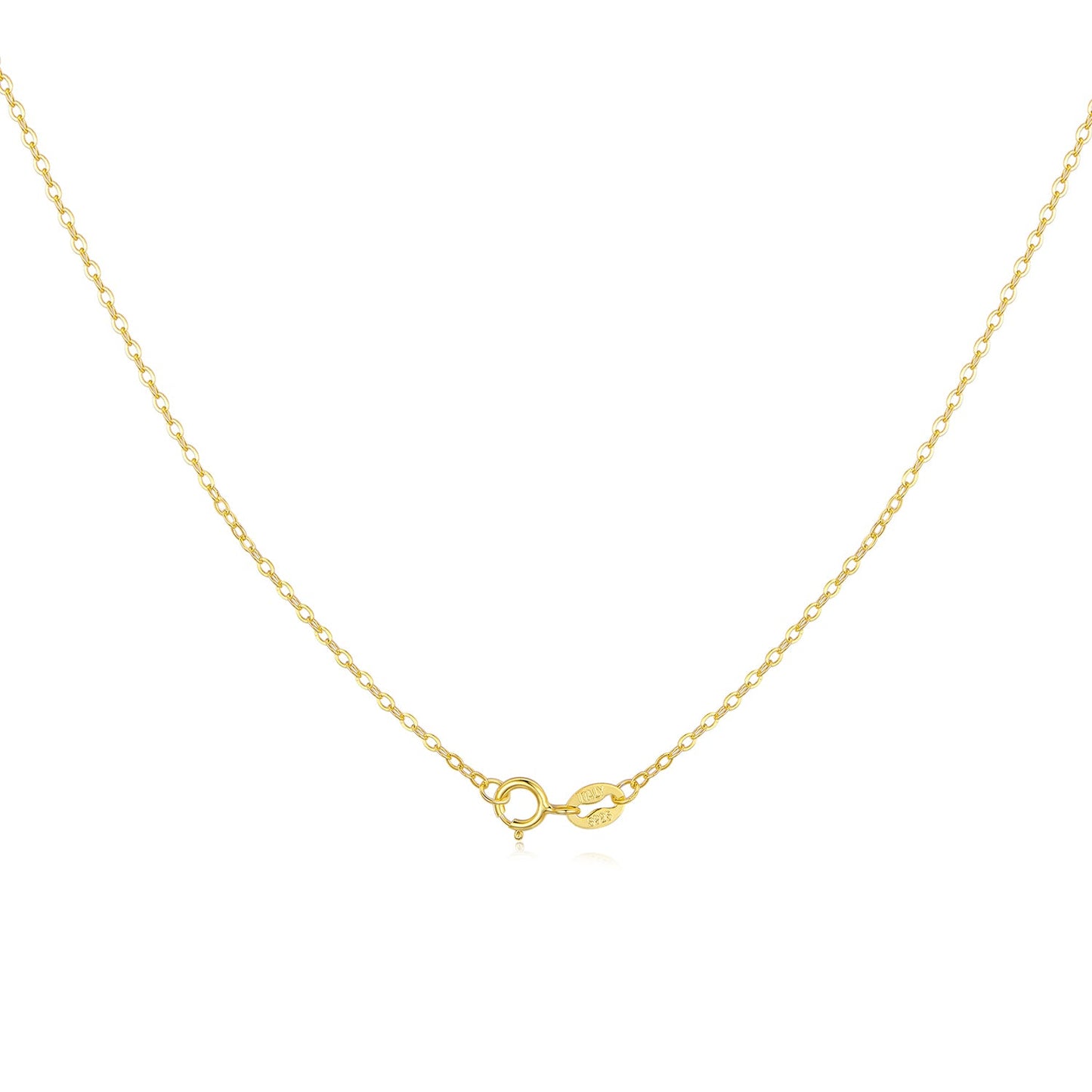 925 Sterling Silver + Plated White Gold Necklace 40cm for Women