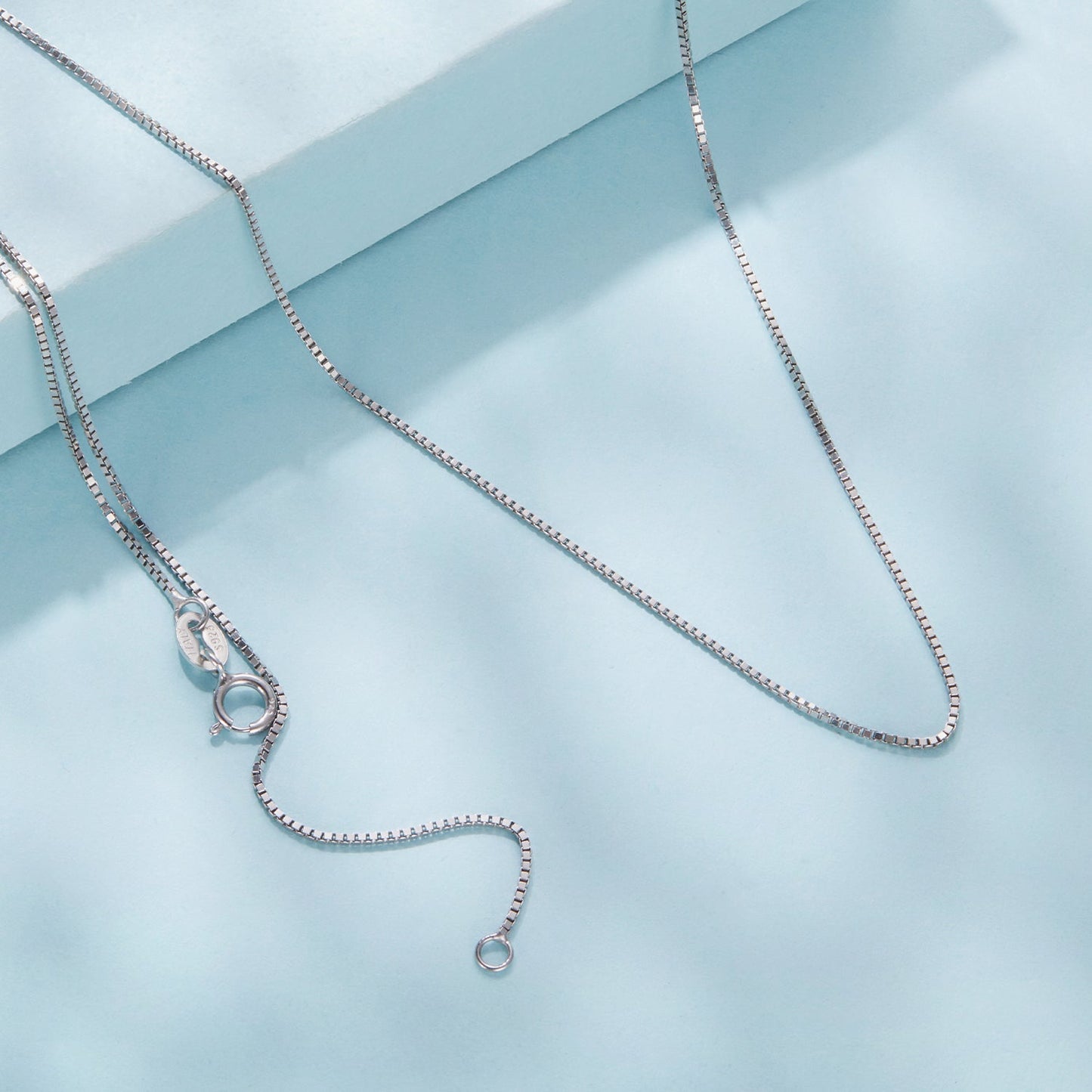 925 Sterling Silver + Plated White Gold Necklace 40cm for Women