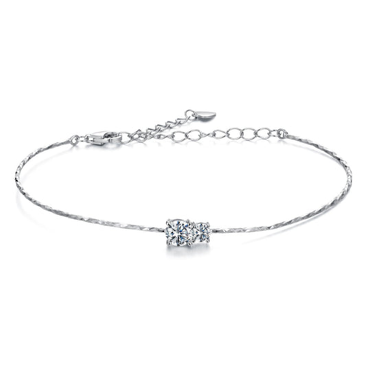 925 Sterling Silver 0.2 Carat Genuine Moissanite Bracelet for Women