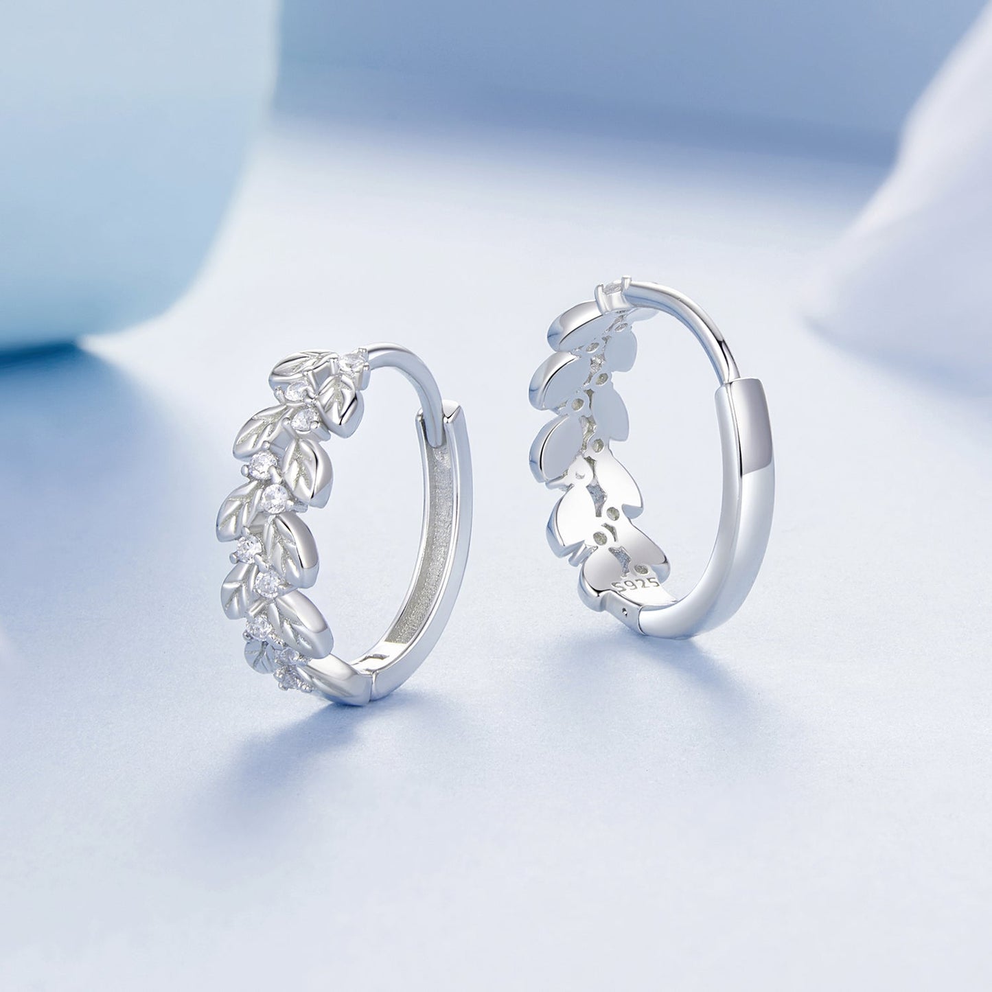 925 Sterling Silver Earrings with Pavé Setting CZ