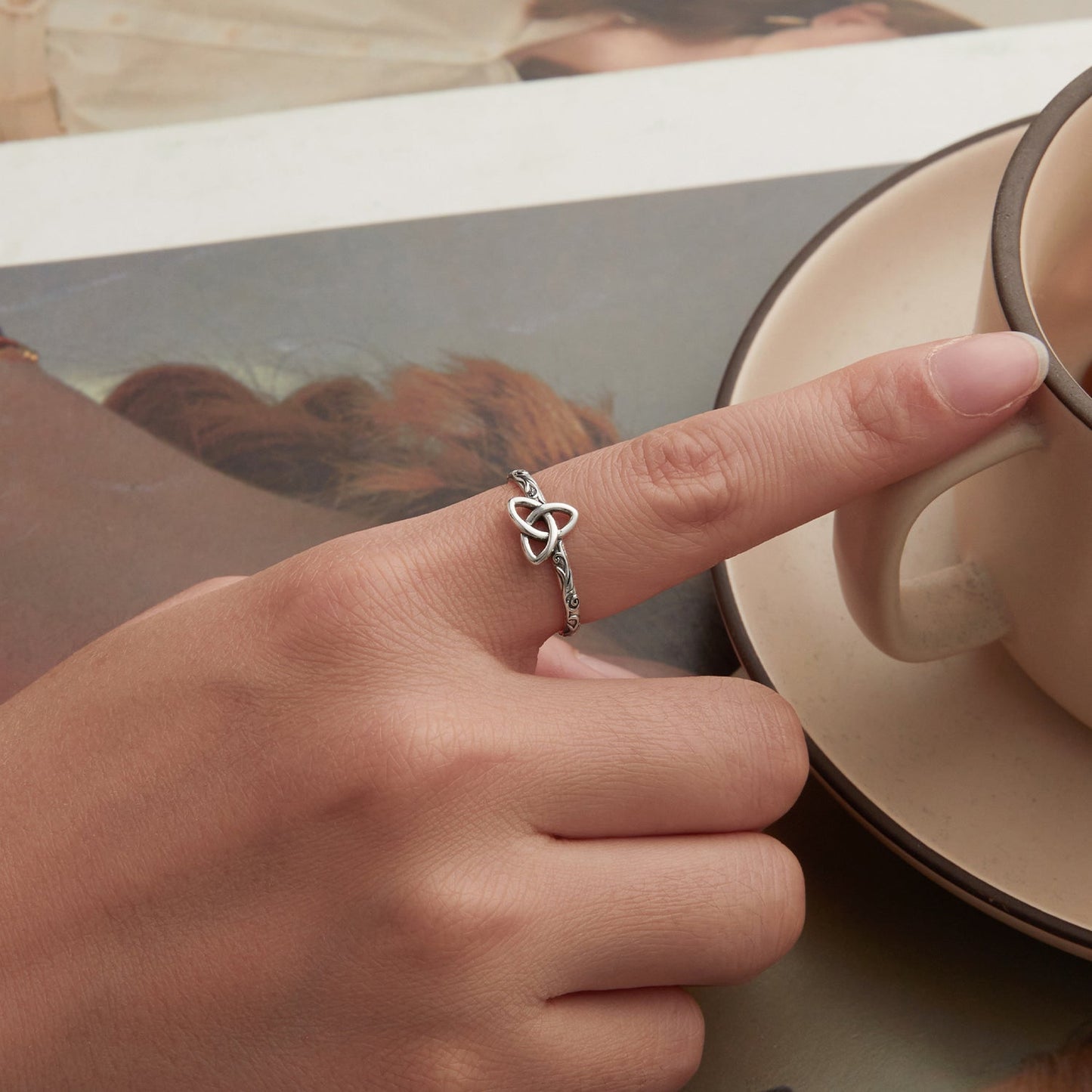 925 Sterling Silver Oxidized Silver Ring for Women