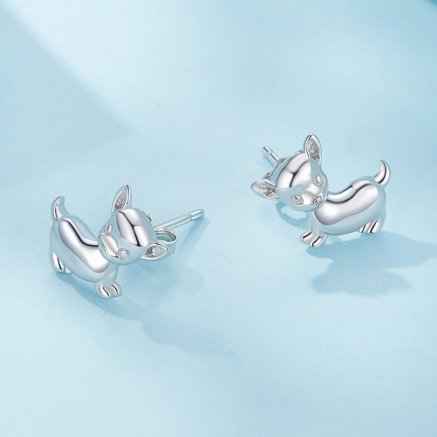 925 Sterling Silver Earrings Plated Platinum 10*12mm for Women