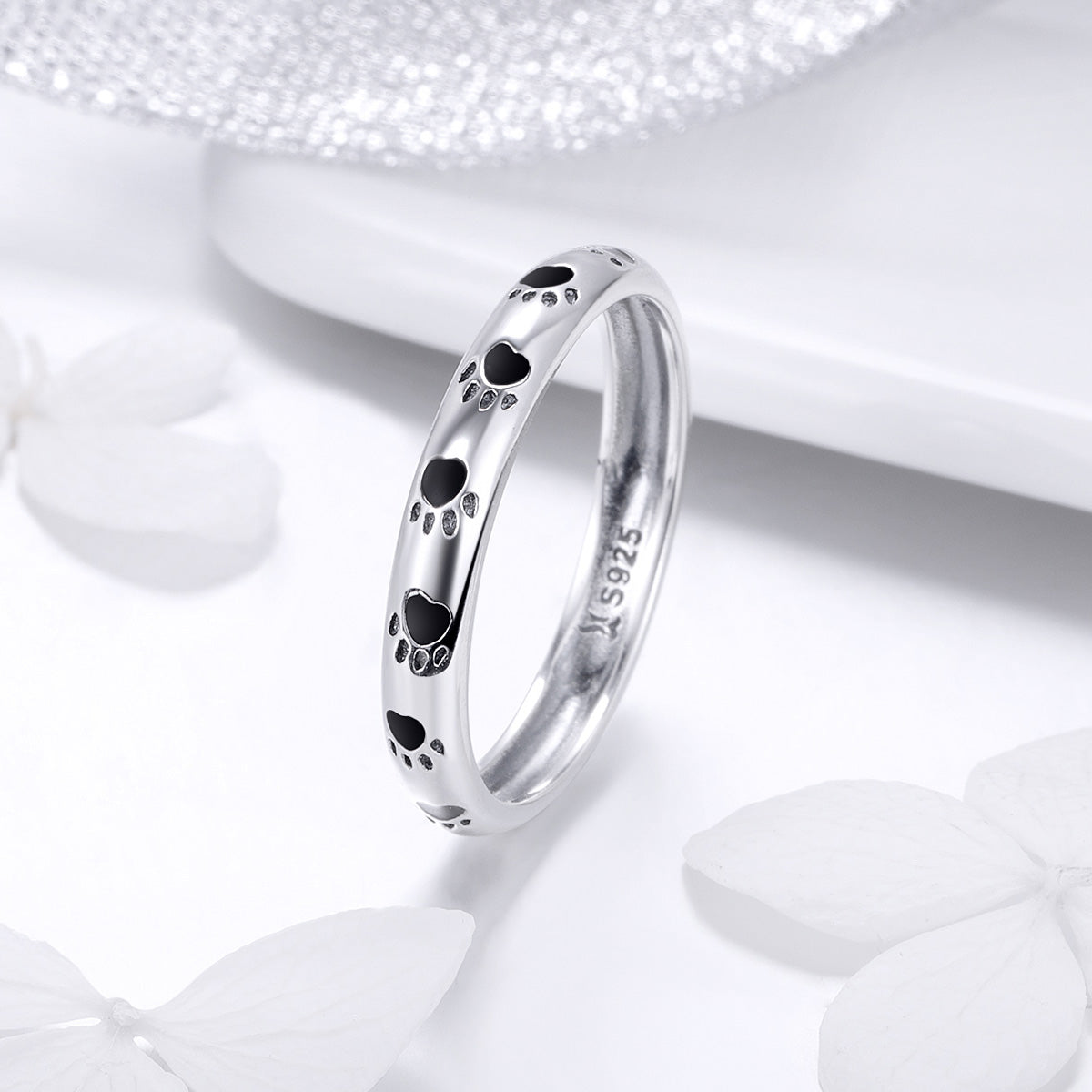 925 Sterling Silver Ring for Women - Size 5.0, Width 0.3cm