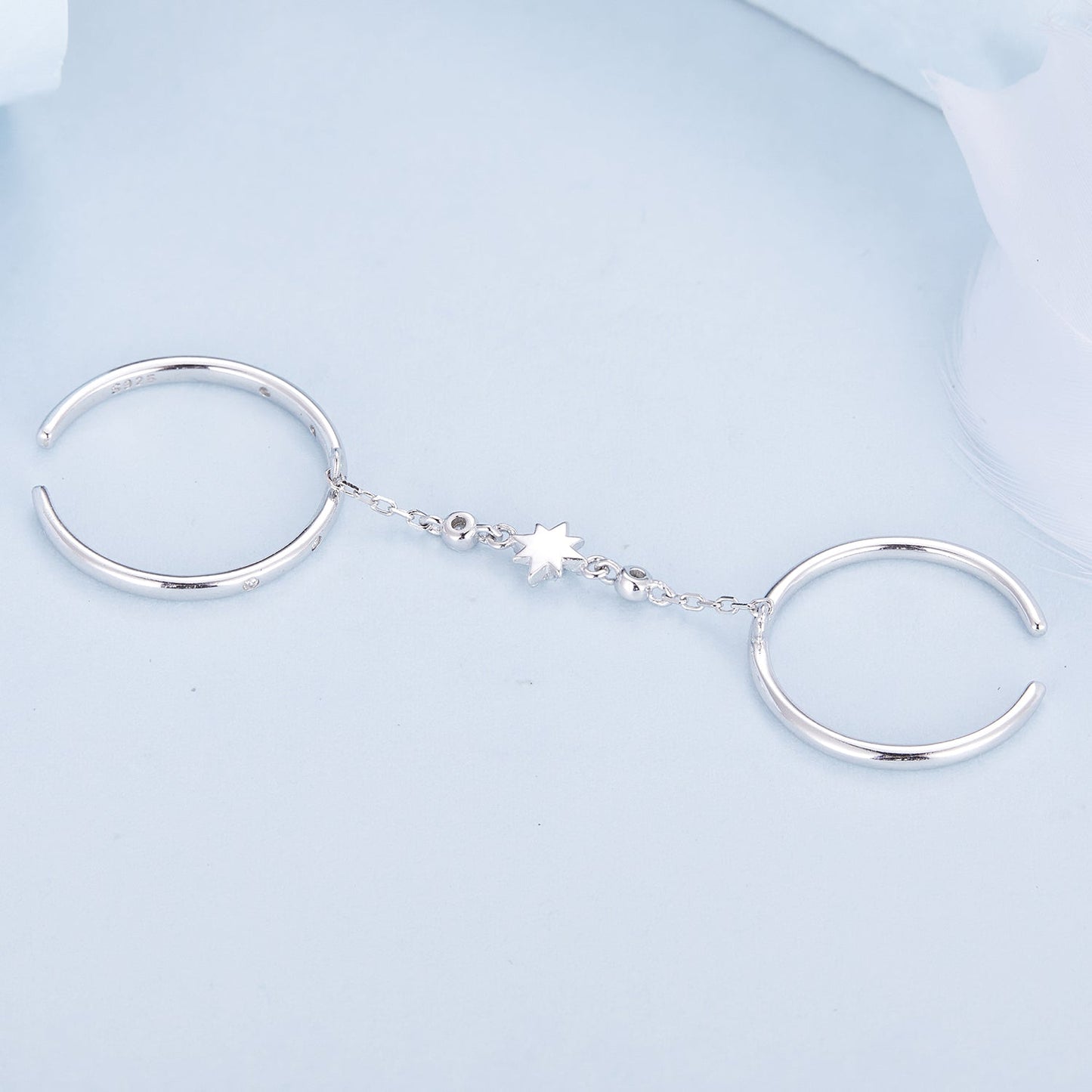 925 Sterling Silver Plated CZ Ring 30mm Chain Length, 1.7mm Width for Women