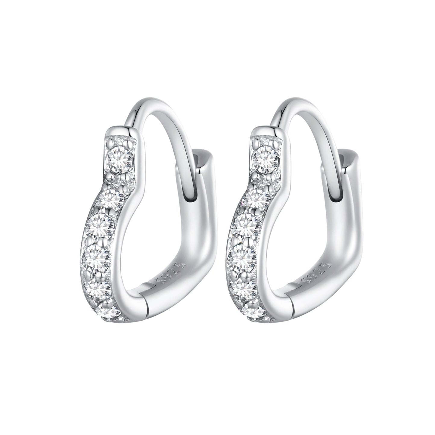 925 Sterling Silver Earrings with Pavé Setting CZ for Women