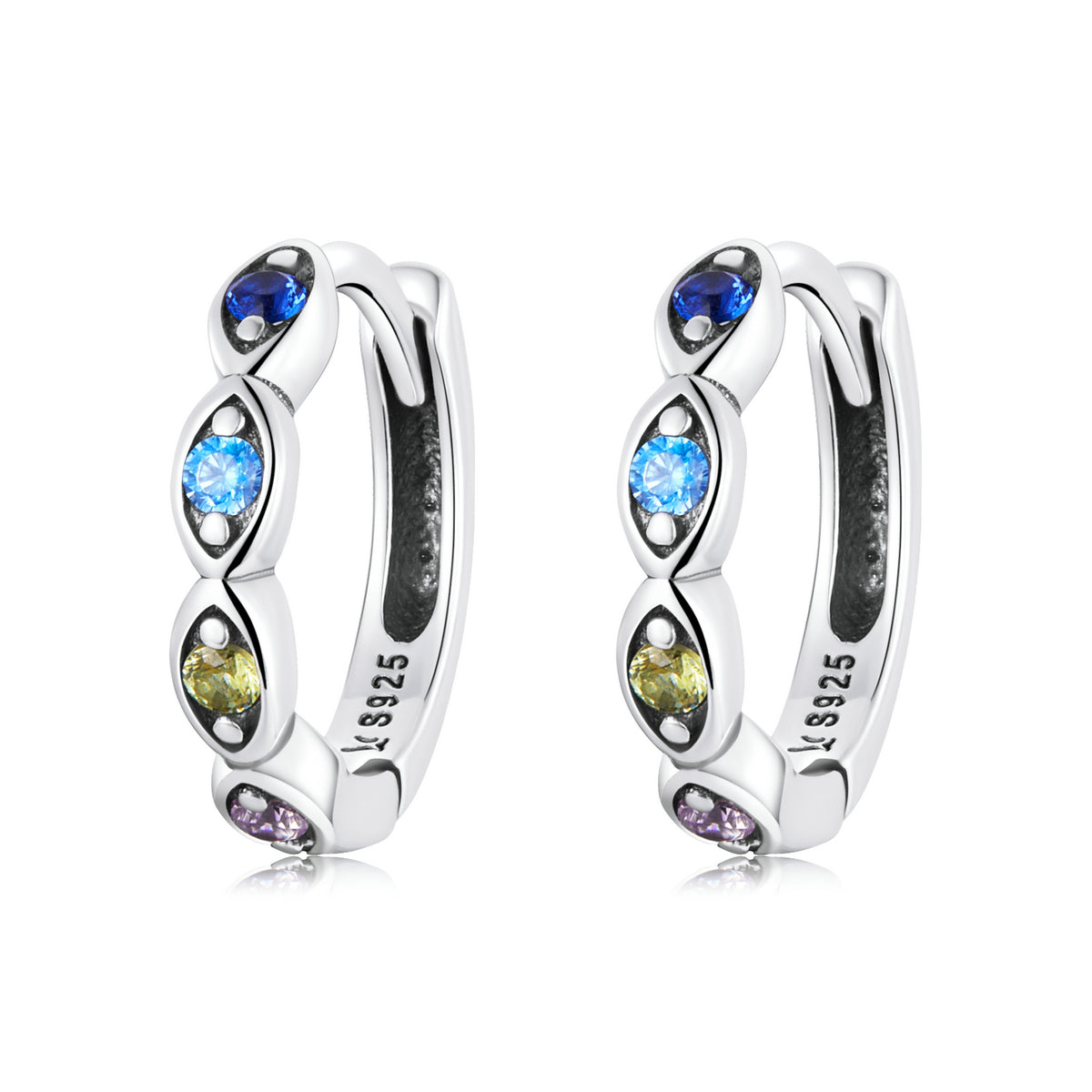 925 Sterling Silver Pavé Setting Earrings with CZ Stone