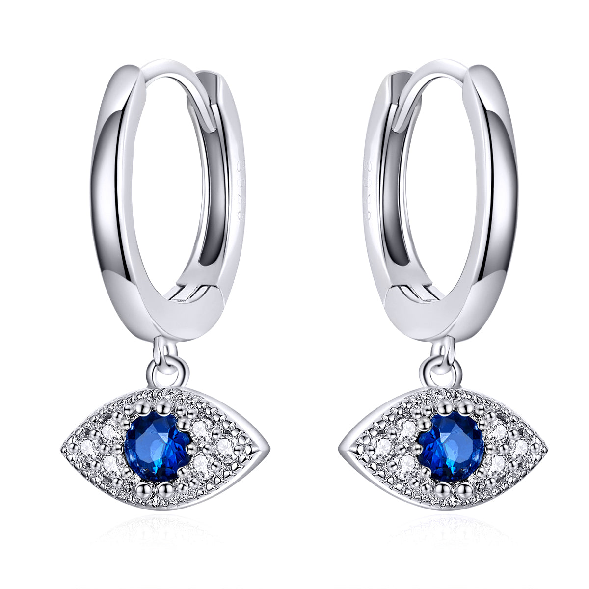 S925 Platinum Plated Pavé Setting CZ Earrings - 1.9*1cm - Women's Jewelry