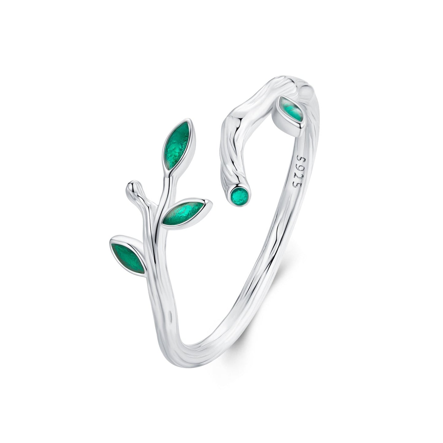 925 Sterling Silver Enamel Waves Ring for Women