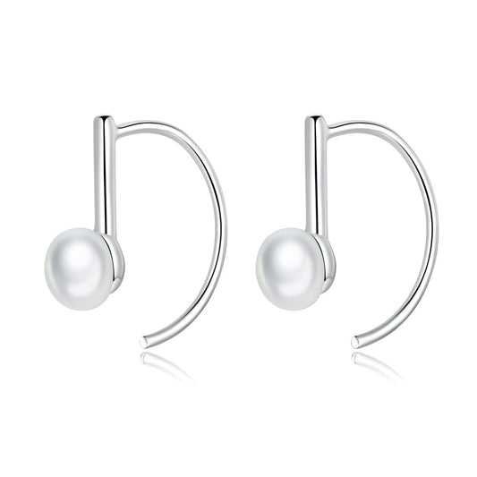 925 Sterling Silver Earrings in Rose Gold with Beads for Women
