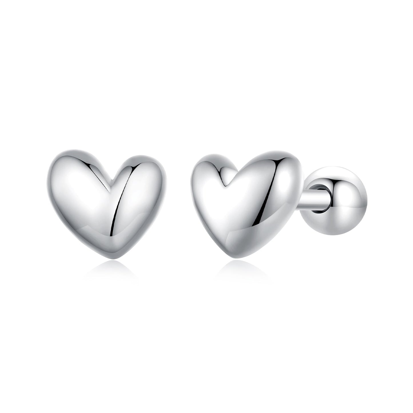 925 Sterling Silver Plated Platinum 5mm Earrings for Women