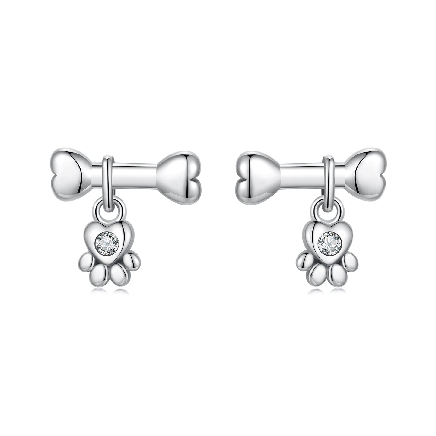 925 Sterling Silver Earrings with Pavé Setting CZ in Oxidized Silver