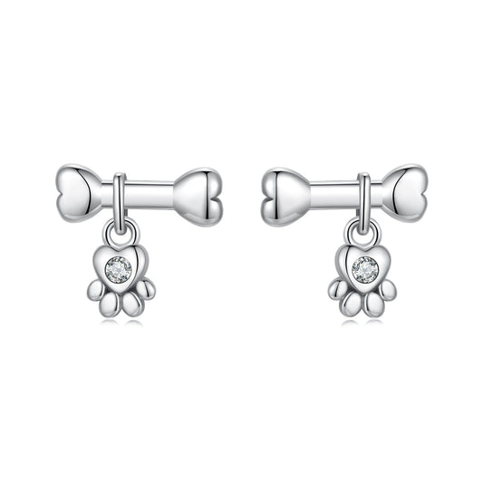 925 Sterling Silver Earrings with Pavé Setting CZ in Oxidized Silver