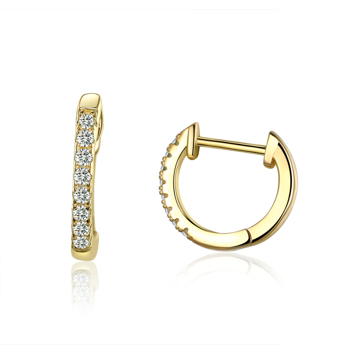 925 Sterling Silver 1.3cm Pavé Set CZ Earrings