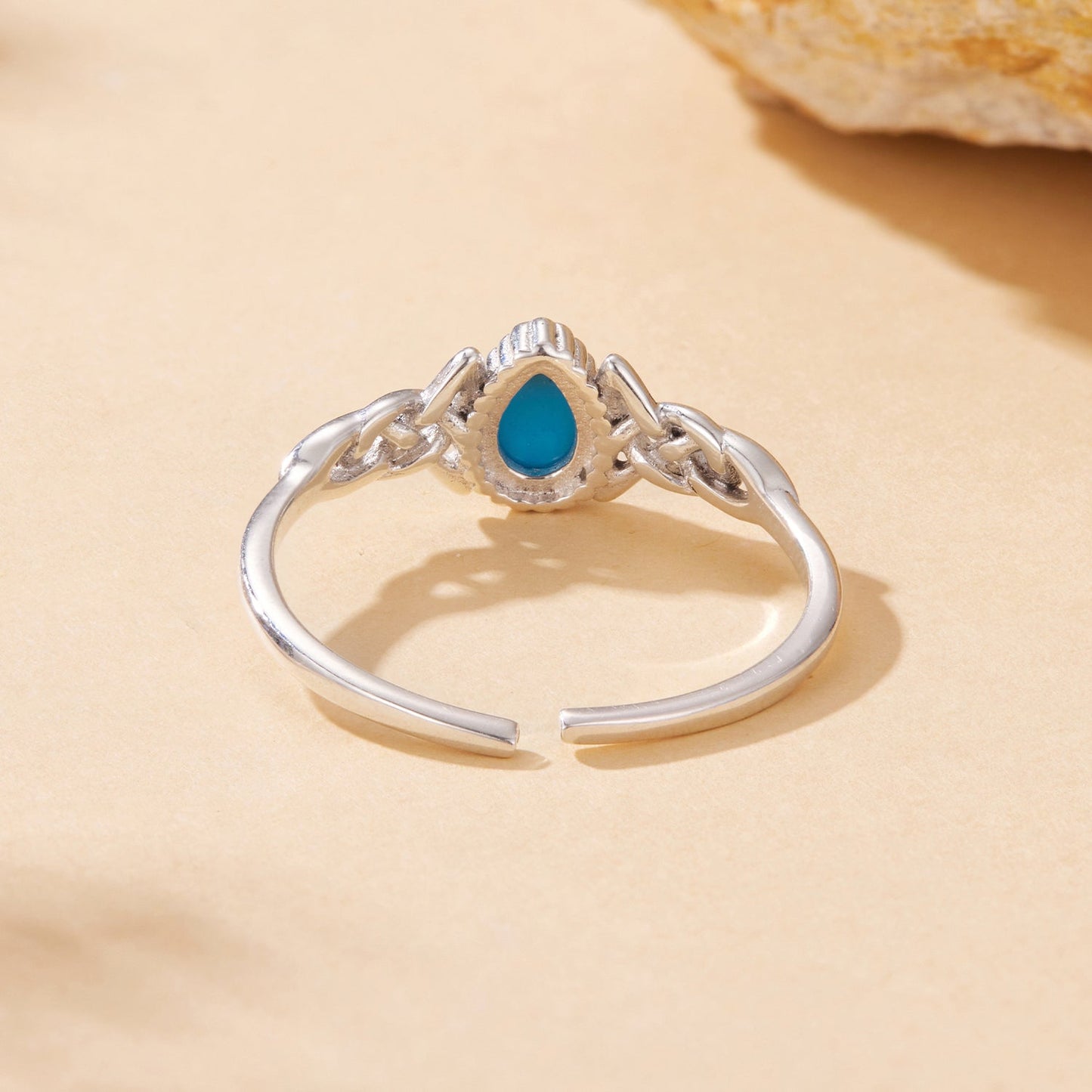 925 Sterling Silver Synthetic Turquoise Ring for Women