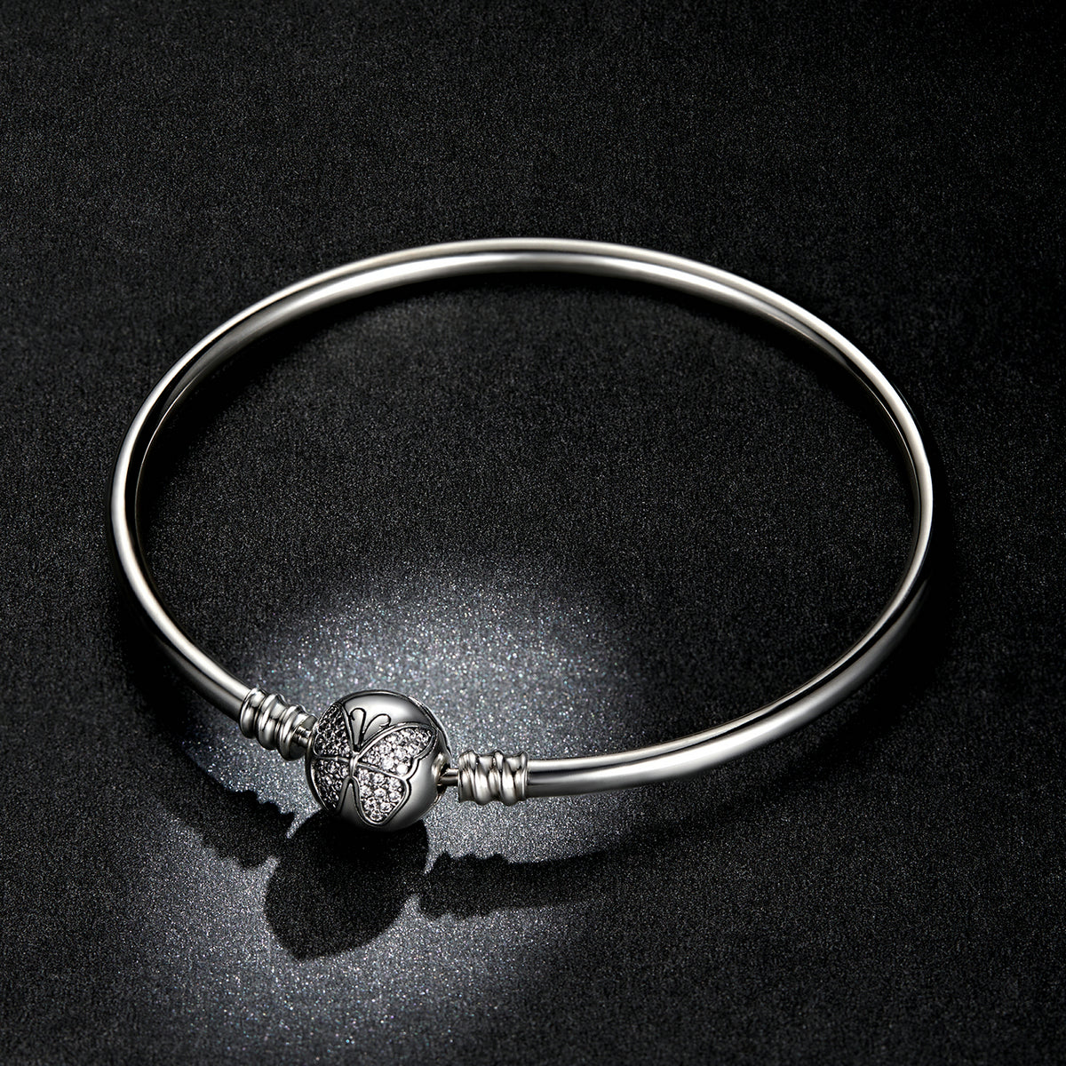 925 Sterling Silver 17.0 cm Oxidized CZ Bracelet for Women