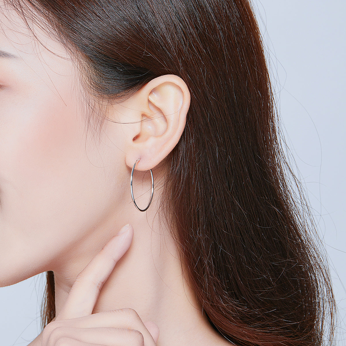 925 Sterling Silver Plated Platinum Earrings 3cm for Women