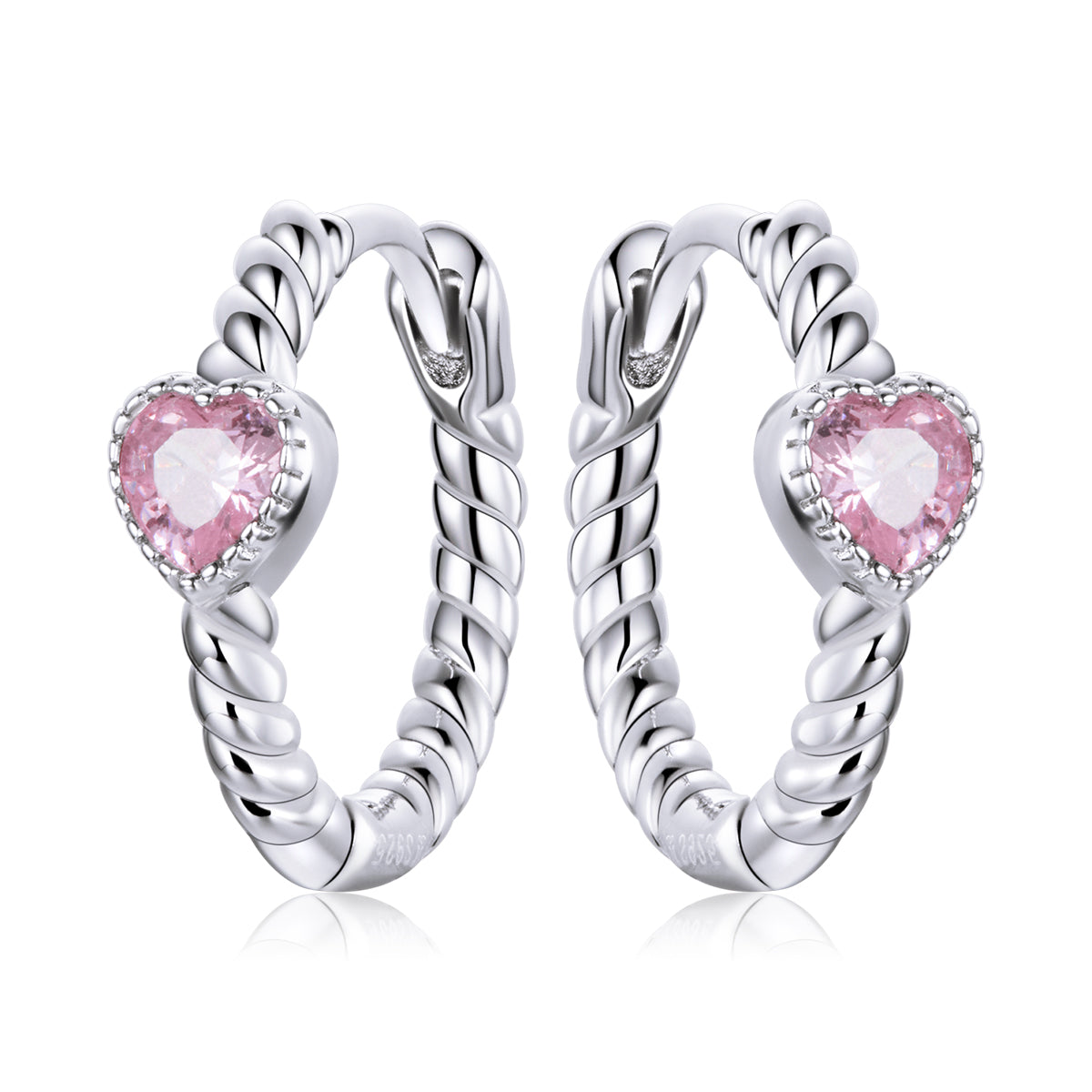 925 Sterling Silver CZ Earrings with Pavé Setting 1.3cm for Women