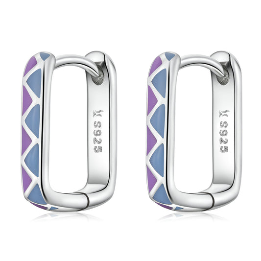 S925 Sterling Silver Enamel Oxidized Earrings for Women