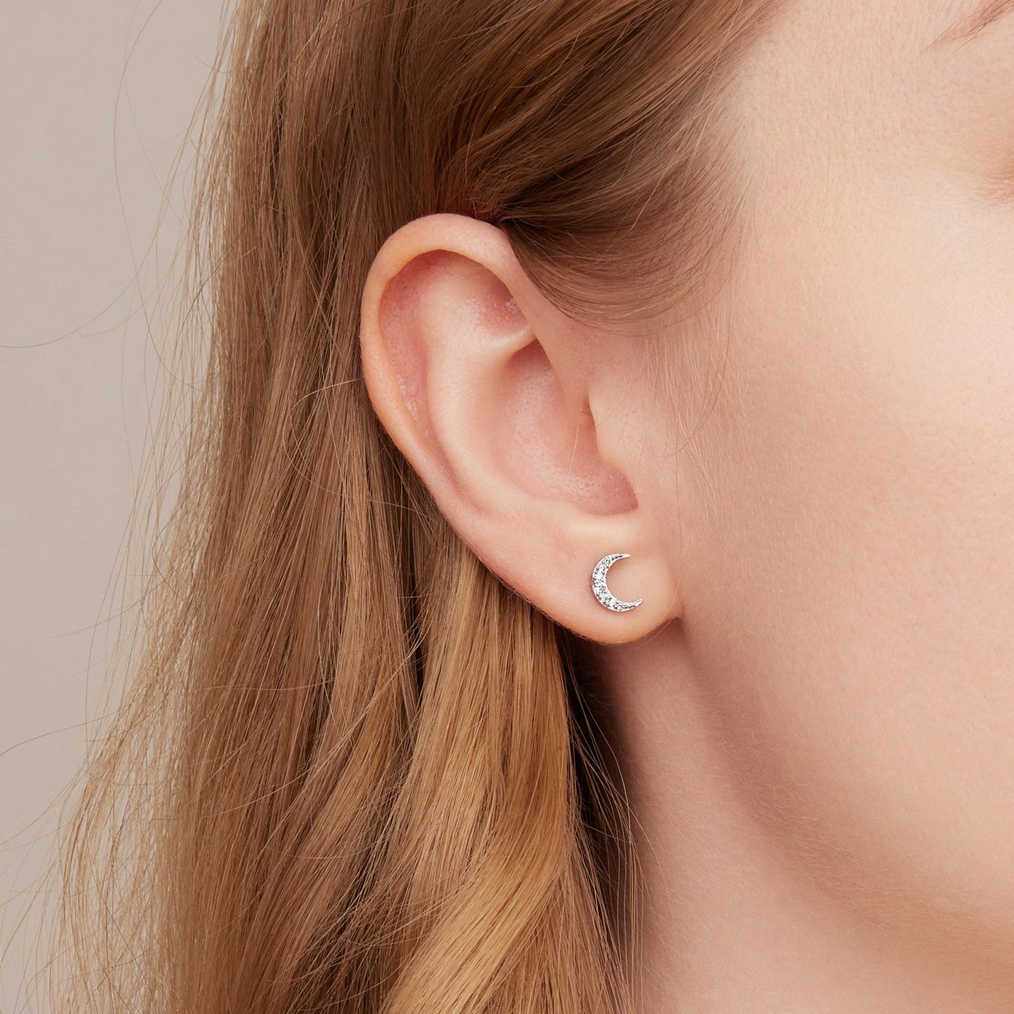 925 Sterling Silver Earrings with Pavé Setting CZ, 0.8*0.6cm for Women
