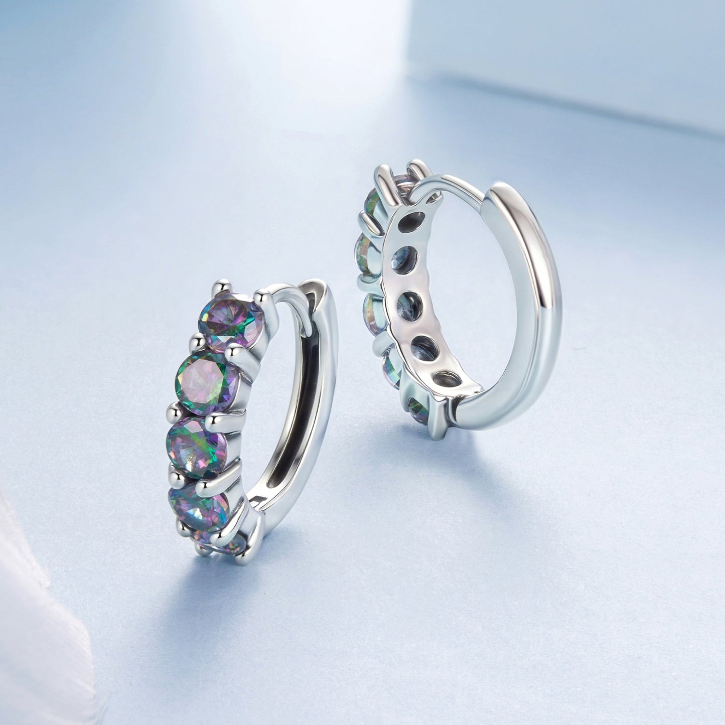 925 Sterling Silver Earrings with Pavé Setting CZ in Oxidized Finish for Women