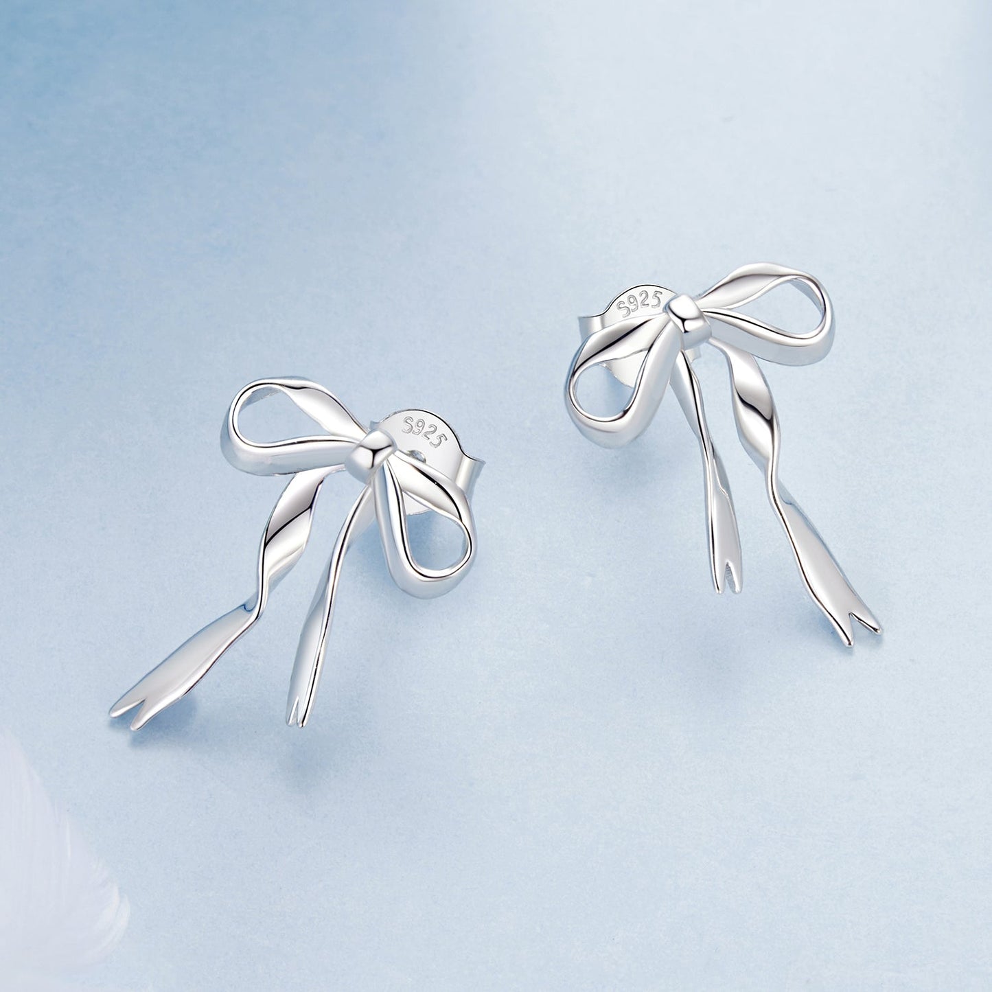 925 Sterling Silver Earrings with White Gold Plating - 1.8x1.3cm for Women