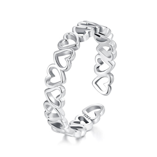 925 Sterling Silver Oxidized Silver 0.4cm Wide Ring
