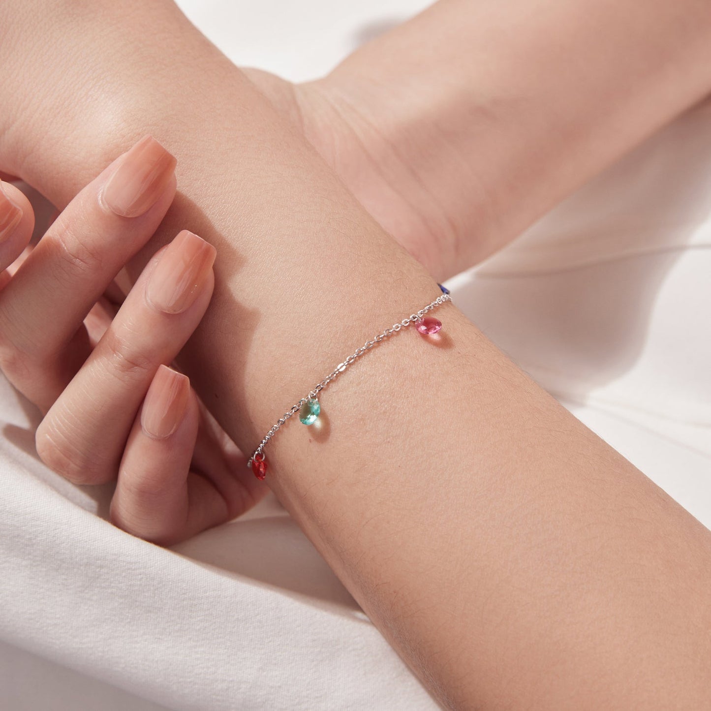 925 Sterling Silver White Gold Plated 16+5cm Pavé Setting CZ Bracelet