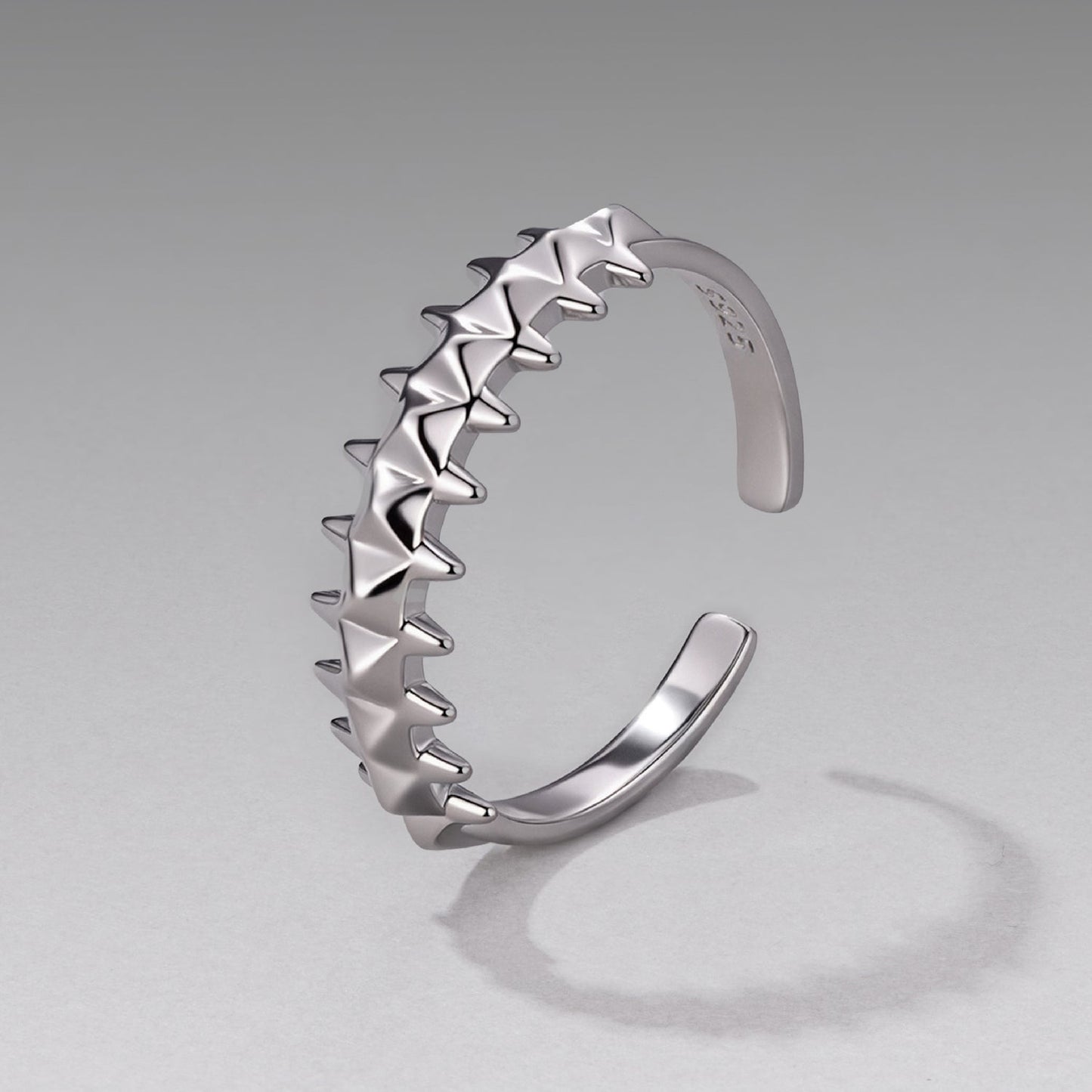 925 Sterling Silver + Plated White Gold 0.24cm Ring for Women